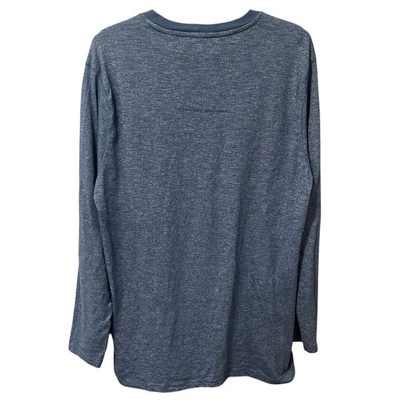 Michael Brandon Men's Long Sleeve Henley Shirt Heather Blue XL - Picture 2 of 5